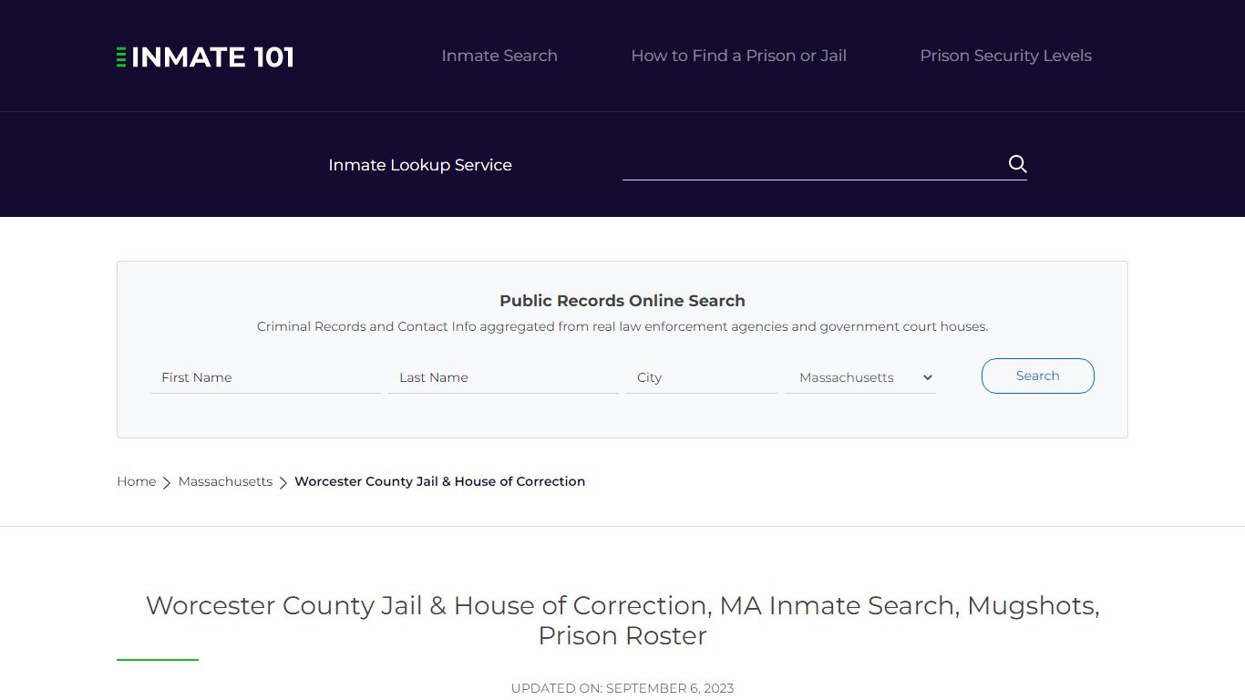 Worcester County Jail & House of Correction, MA Inmate Search, Mugshots ...